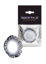 Эластичное эрекционное колечко с черными «ресничками» - Sextaz - в Саранске купить с доставкой