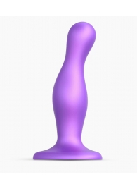Фиолетовая насадка Strap-On-Me Dildo Plug Curvy size M - Strap-on-me - купить с доставкой в Саранске