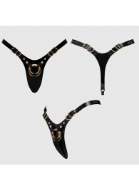 Черный пояс для фиксации насадок Strap-On-Me Leatherette Harness Fabulous - Strap-on-me - купить с доставкой в Саранске