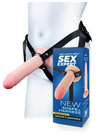 Мужской полый страпон на регулируемых ремешках - 22 см. - Sex Expert - купить с доставкой в Саранске
