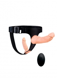 Женский страпон с 2 насадками, вибрацией и пультом ДУ - Erowoman-Eroman - купить с доставкой в Саранске