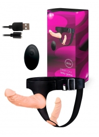 Женский страпон с 2 насадками, вибрацией и пультом ДУ - Erowoman-Eroman - купить с доставкой в Саранске