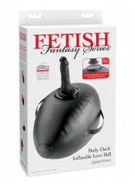 Черный надувной мяч с платформой для фиксации дилдо Body Dock Inflatable Love Ball - Pipedream - купить с доставкой в Саранске