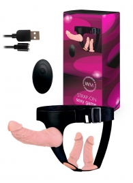 Женский страпон с 3 насадками и вибрацией - Erowoman-Eroman - купить с доставкой в Саранске