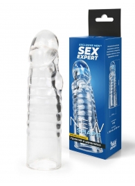Прозрачная закрытая насадка на член - 15 см. - Sex Expert - в Саранске купить с доставкой