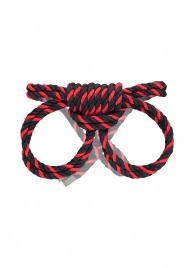Черно-красные наручники-оковы ’’Узел-омега’’ из хлопковой веревки - Pecado - купить с доставкой в Саранске