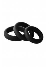 Набор из 3 черных эрекционных колец Smooth Silicone Cockring Pack - Dream Toys - в Саранске купить с доставкой