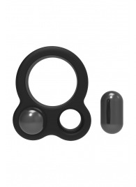 Черное эрекционное кольцо с утяжелителями Cockring Dual Weight - Dream Toys - в Саранске купить с доставкой
