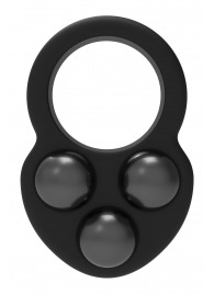 Черное эрекционное кольцо с утяжелителями - Dream Toys - в Саранске купить с доставкой