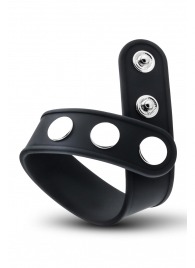 Черное эрекционное кольцо на кнопках - Blush Novelties - в Саранске купить с доставкой