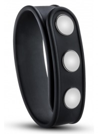 Черное эрекционное кольцо на кнопках - Blush Novelties - в Саранске купить с доставкой