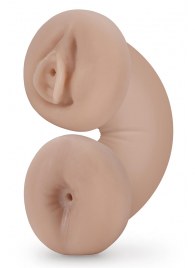 Телесный люминесцентный двусторонний мастурбатор Tasha - Blush Novelties - в Саранске купить с доставкой