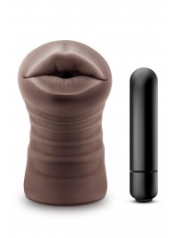 Коричневый мастурбатор-ротик Krystal Vibrating Masturbator - Blush Novelties - в Саранске купить с доставкой