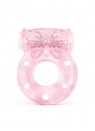 Розовое эрекционное виброкольцо с бабочкой - 1137 - в Саранске купить с доставкой
