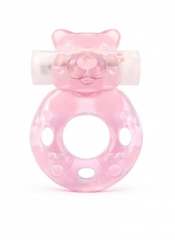 Розовое эрекционное виброкольцо в форме мишки - 1137 - в Саранске купить с доставкой
