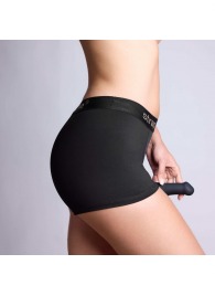 Черные трусики-боксеры для фиксации насадок Strap-on-me Harness Lingerie Allure - size S - Strap-on-me - купить с доставкой в Саранске