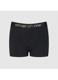 Черные трусики-боксеры для фиксации насадок Strap-on-me Harness Lingerie Allure - size S - Strap-on-me - купить с доставкой в Саранске