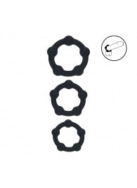 Набор из 3 эрекционных колец Beaded Silicone Cockring Set - Shots Media BV - в Саранске купить с доставкой