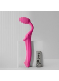 Ярко-розовый безремневой страпон Strap-on-me Vibrating Bendable Strap-On size M - Strap-on-me - купить с доставкой в Саранске