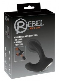 Черная анальная вибропробка с функцией расширения RC Butt Plug with 3 functions - Orion - в Саранске купить с доставкой