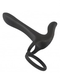 Черная насадка на член с вибрацией Couple’s Vibrator - Orion - в Саранске купить с доставкой