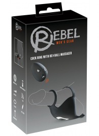 Черная вибронасадка для эрекции и стимуляции мошонки Cock ring with RC ball massager - Orion - в Саранске купить с доставкой