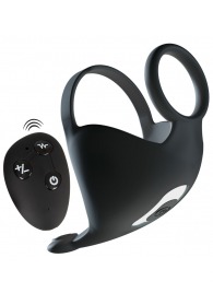 Черная вибронасадка для эрекции и стимуляции мошонки Cock ring with RC ball massager - Orion - в Саранске купить с доставкой