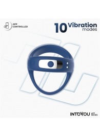 Синее интерактивное эрекционное виброкольцо Rank - Intoyou - в Саранске купить с доставкой