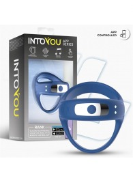 Синее интерактивное эрекционное виброкольцо Rank - Intoyou - в Саранске купить с доставкой