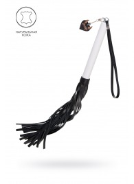 Плеть с белой рукоятью и чёрными хлыстами - 50 см. - Pecado - купить с доставкой в Саранске