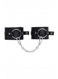 Черные оковы из толстой кожи с люверсами - Pecado - купить с доставкой в Саранске