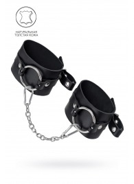 Черные оковы из толстой кожи с люверсами - Pecado - купить с доставкой в Саранске