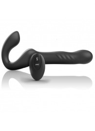 Черный безремневой страпон с вибрацией и возвратно-поступательными движениями - 24 см. - Ibiza - купить с доставкой в Саранске