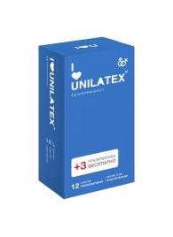 Классические презервативы Unilatex Natural Plain - 12 шт. + 3 шт. в подарок - Unilatex - купить с доставкой в Саранске