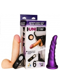 Вибрострапон с двумя насадками UniStrap - 18 и 18 см. - LOVETOY (А-Полимер) - купить с доставкой в Саранске