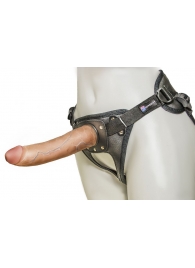 Насадка-фаллоимитатор на кожаных трусиках Harness Ultra Realistic 7  - 18 см. - LOVETOY (А-Полимер) - купить с доставкой в Саранске