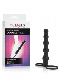 Насадка на пенис для двойного проникновения Silicone Beaded Double Rider - 14 см. - California Exotic Novelties - в Саранске купить с доставкой