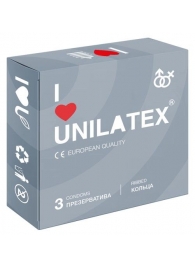 Презервативы с рёбрами Unilatex Ribbed - 3 шт. - Unilatex - купить с доставкой в Саранске