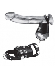 Кольцо на член и мошонку Cock Ring With 2  Ball Stretcher And Optional Weight Ring - BlueLine - в Саранске купить с доставкой