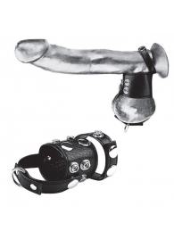 Утяжка на пенис и мошонку Cock Ring With 1.5  Ball Stretcher And Optional Weight Ring - BlueLine - купить с доставкой в Саранске