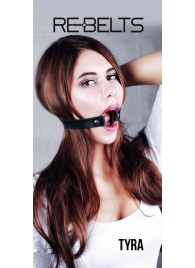 Чёрный кожаный чокер-кляп Tyra Black - Rebelts - купить с доставкой в Саранске