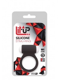 Чёрное эрекционное виброкольцо LIT-UP SILICONE STIMU RING 3 BLACK - Dream Toys - в Саранске купить с доставкой