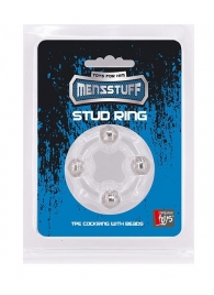 Эрекционное кольцо с 4 бусинами MENZSTUFF STUD RING CLEAR - Dream Toys - в Саранске купить с доставкой