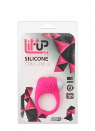 Розовое эрекционное кольцо с щеточкой LIT-UP SILICONE STIMU RING 5 - Dream Toys - в Саранске купить с доставкой