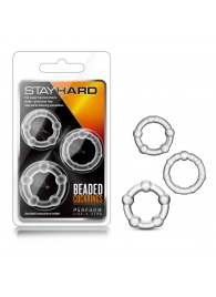 Набор из 3 прозрачных эрекционных колец Stay Hard Beaded Cockrings - Blush Novelties - в Саранске купить с доставкой