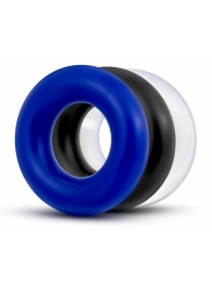Набор из 3 разноцветных колец Stay Hard Donut Rings - Blush Novelties - в Саранске купить с доставкой