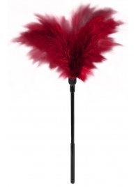 Пластиковая метелочка с красными пёрышками Small Feather Tickler - 32 см. - Blush Novelties - купить с доставкой в Саранске