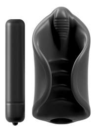 Чёрный мастурбатор Vibrating Silicone Stimulator с вибрацией - Pipedream - в Саранске купить с доставкой