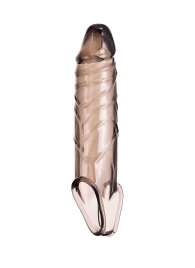 Дымчатая фаллическая насадка с подхватом и закрытой головкой - 16,2 см. - ToyFa - в Саранске купить с доставкой