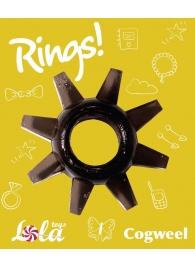 Чёрное эрекционное кольцо Rings Cogweel - Lola Games - в Саранске купить с доставкой